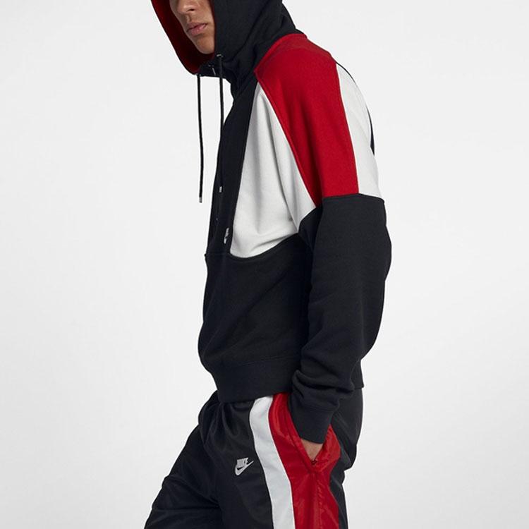 Nike Sportswear NSW Reversible Splicing Contrast Color Full-Zip Hooded Windbreaker Jacket Men's Black AQ2066-010