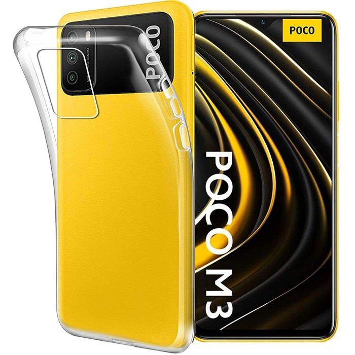 Coque et tour de cou pour Xiaomi POCO M3 - TPU Souple Transparent Cordon Noir réglable Phonillico®