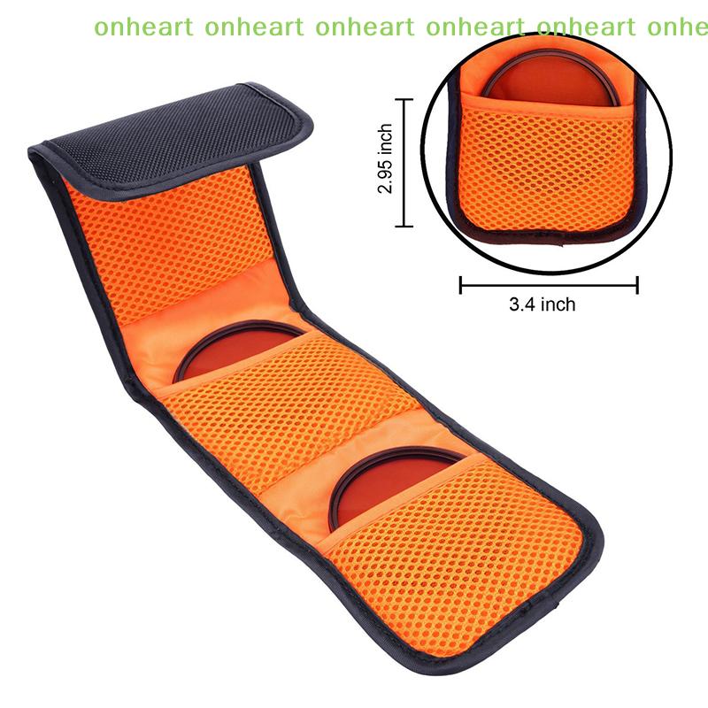 [C]Pouch For 82mm ND UV CPL Camera Lens Filter Holder Wallet Case 3 Pockets Lens Filter Bag Camera Lens Filter
