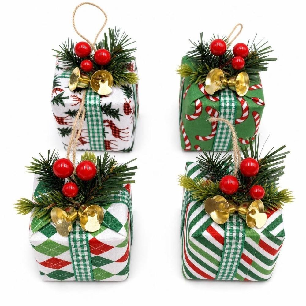 Mini Christmas Gift Box Ornament Artificial Hanging Gift Pendant Holiday Festive