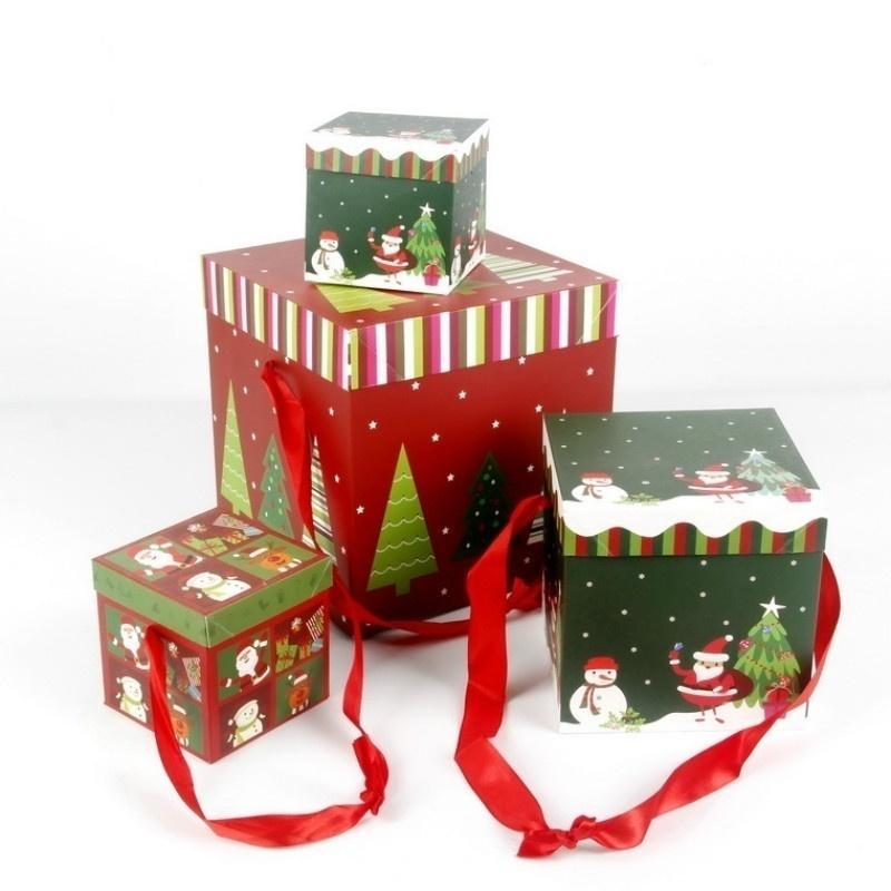 3PCS/SET Christmas Decoration Gift Box Christmas Decoration Articles Paper Gift Box Christmas Tree Gift Box