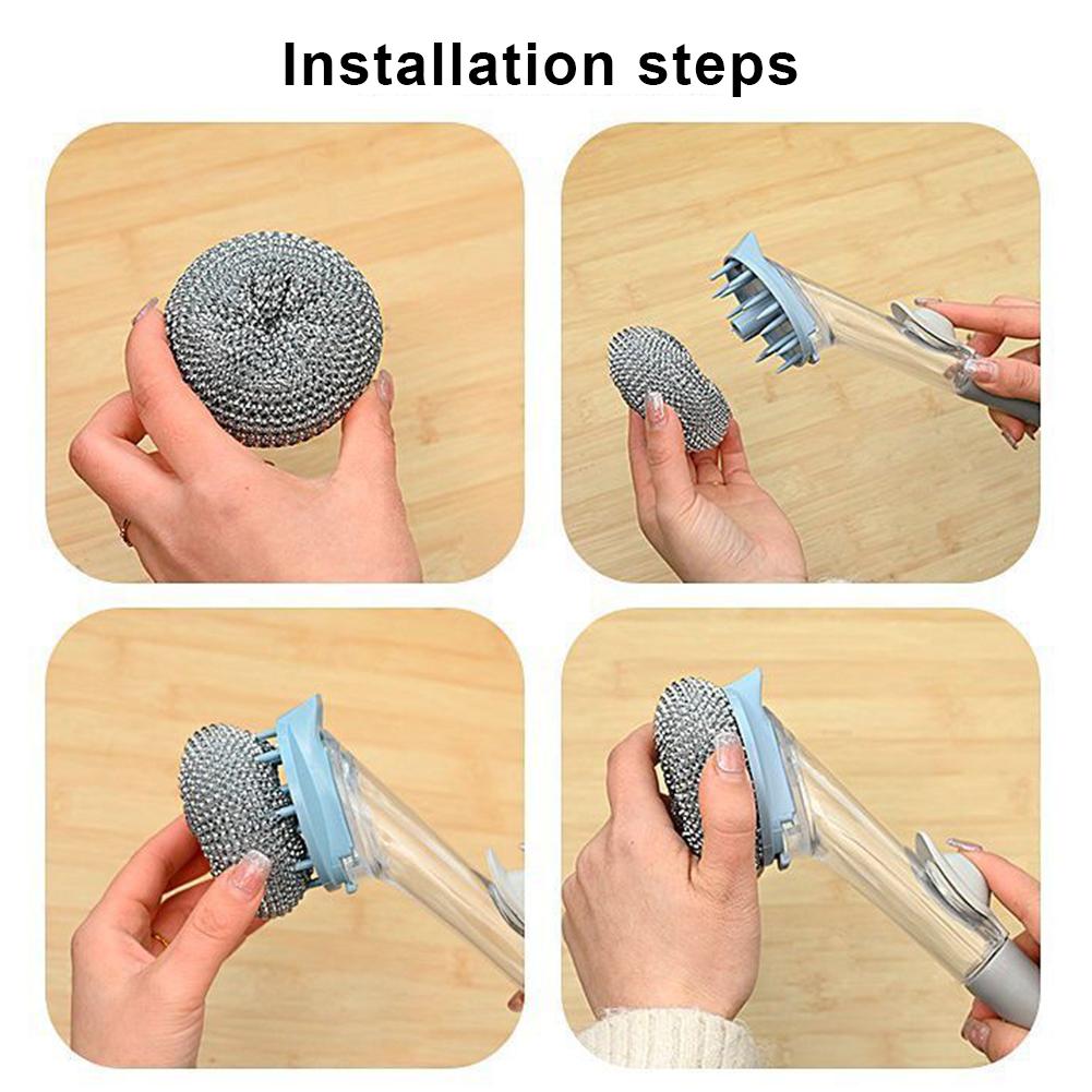 Perie de Curățat cu Mâner Lung Accesoriu Bucătărie 2 în 1 Automat Fără Scurgeri Chiuvetă Dispensor Săpun Curățător Casă Perie Oală Spălat Vase