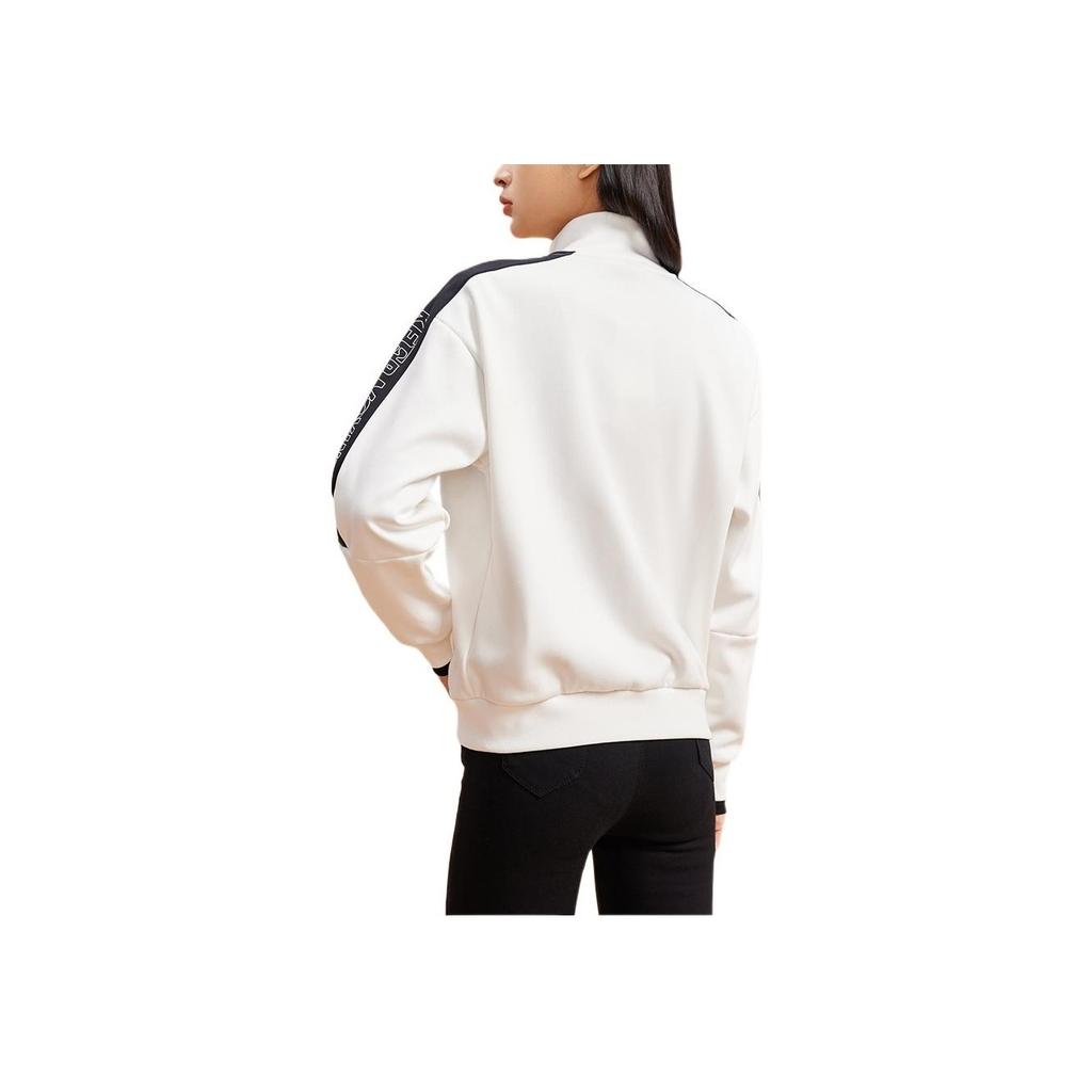 Anta FW22 Cardigan Casual Trendy Jacket Stand Collar Loose Sports Coat Women Jacket White 162238725R-1