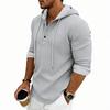 Men's Daily Loose Casual Retro Hooded Henley Long Sleeve T-shirt