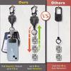 1PC New Badge Holder Carabiner Keychain Tactical ID Holder Retractable Reel Mountaineering Buckle Multiple Tools Accessories