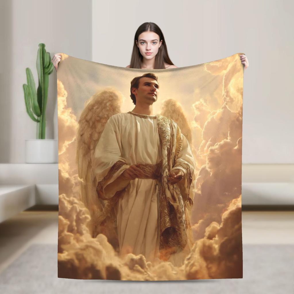 Charlie Kirk Angelic Advocate Soft Blanket  Travel Office Plush Throw Blanket Fashion Couch Bed Flannel Bedspread Sofa Bed Cover