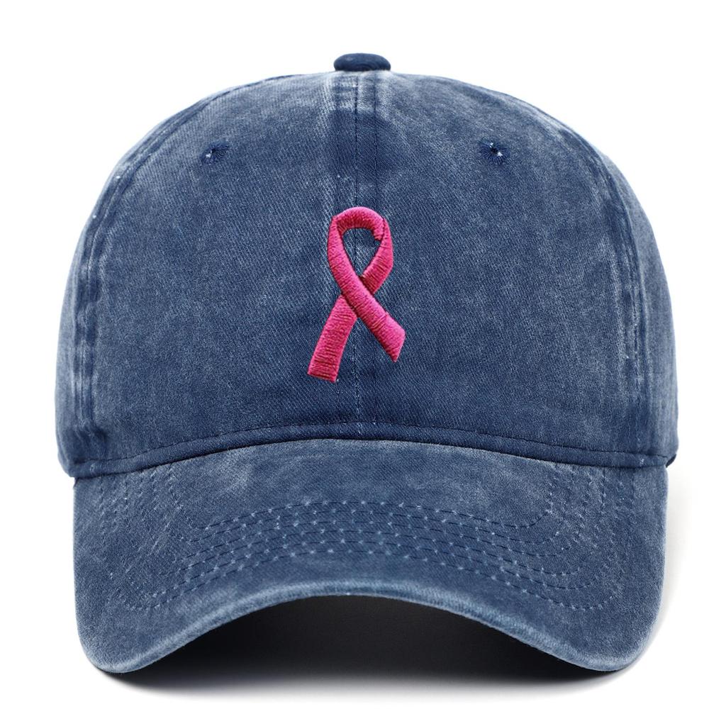 Breast Ribbon Embroidered Duckbill Cap for Sports & Sun Protection