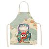 Japanese Lucky Cat Apron With Waterproof Linen Material For Kitchen Cooking And Baking