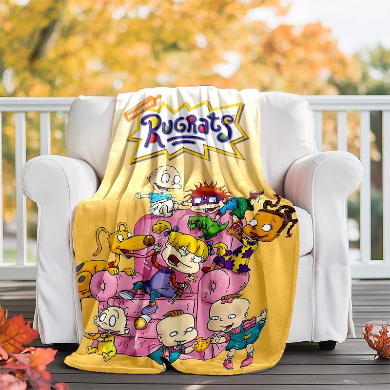 1pc Rugrats In Paris3 Theme Blanket - Digital Print, Polyester, Cozy for All Seasons, Perfect for Outdoor, Camping, and Travel