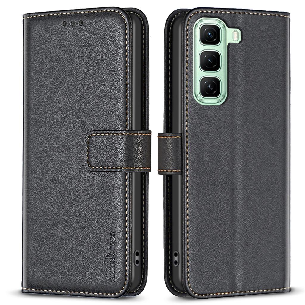 BINFEN COLOR BF17 For Infinix Hot 50 4G Case Wallet Folio Flip Leather Cover
