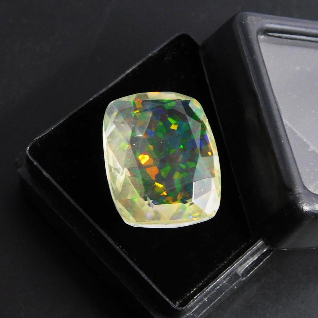 13.55 Ct Lab Created Opal Cushion Certified Fabulous Loose Gemstone