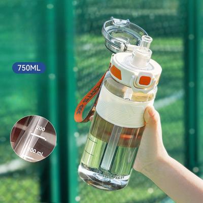 Sports Cup Large Capacity Boys and Girls Summer High Temperature Resistant Plastic Portable Drop Resistant Student Water Bottle Pot Straw Cup