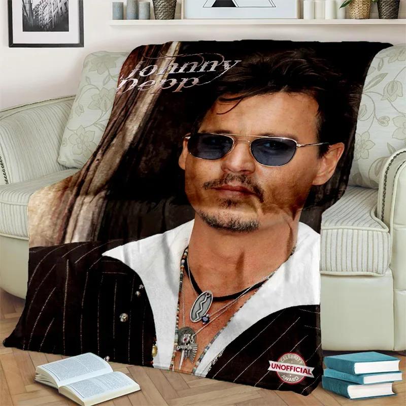 Deka série 3D tisku Johnny Depp, Měkká přehozová deka pro domácnost Ložnici Postel Pohovku Piknik Cestování Kancelář Krycí deka na odpočinek Děti