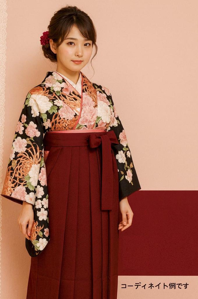 [Asakusa Kimono Markt] Einfacher Damen-Hakama für die Abschlussfeier [5 Farben] (Hakama, Abschlussfeier, Kimono, Schlichter Hakama) (Burgund, M