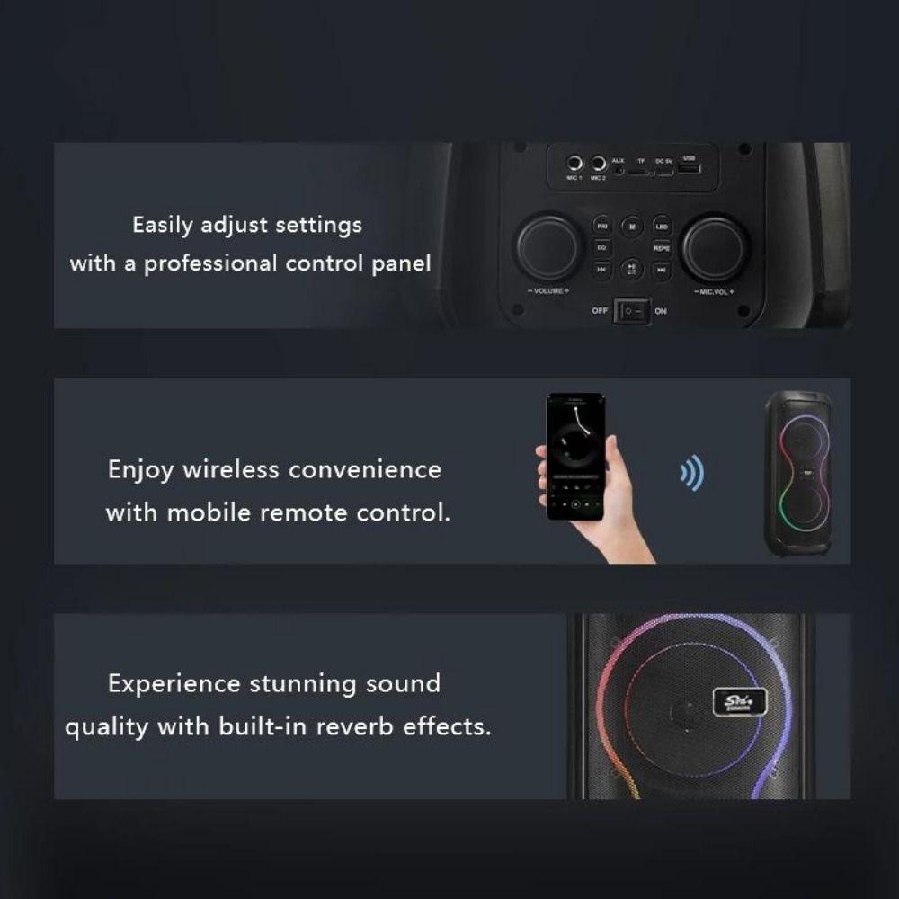 RGB Light Charging Karaoke Set with Wireless Microphone Big Speaker New Bluetooth Speaker