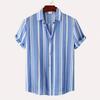 2026 Hawaii Camicia a Maniche Corte a Righe da Uomo Top Casual da Ufficio da Uomo T-shirt Oversize Camicia Bottoni Estiva da Uomo 5XL