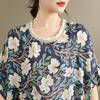 DIMANAF 2026 Plus Size New T-Shirt Women Blouse Lady Tops Tees Print Flower Loose Casual Shirts Oversize Beach Summer