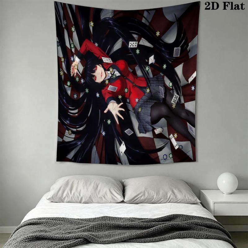 Kakegurui Wall Tapestry Aesthetic Wall Hanging Printed Fabric Blanket Decorative Tapestries for Bedroom Living Room Home Decor