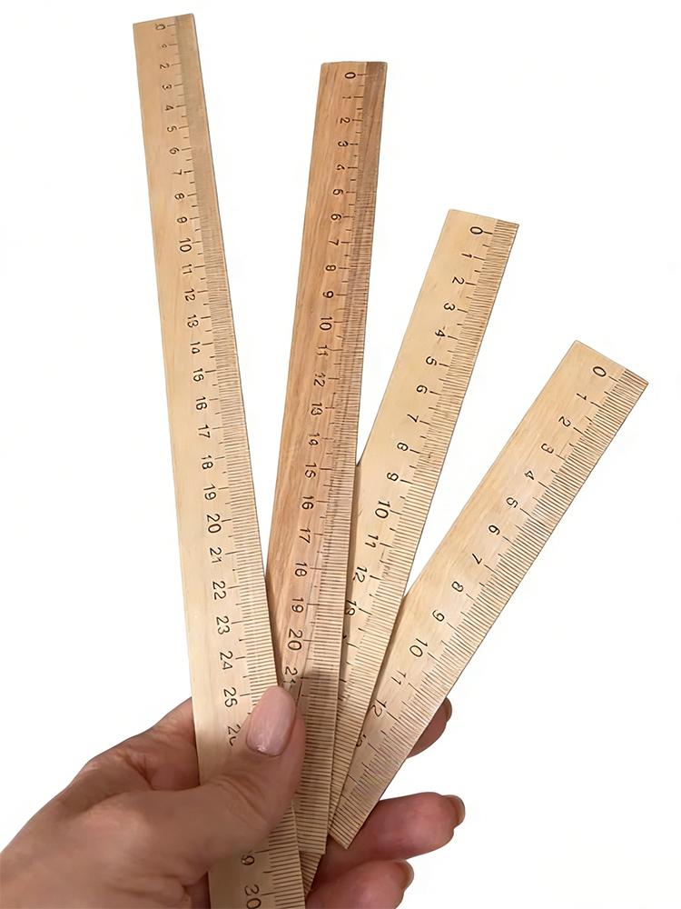 4pcs wood ruler set (15cm,20cm,25cm,30cm)