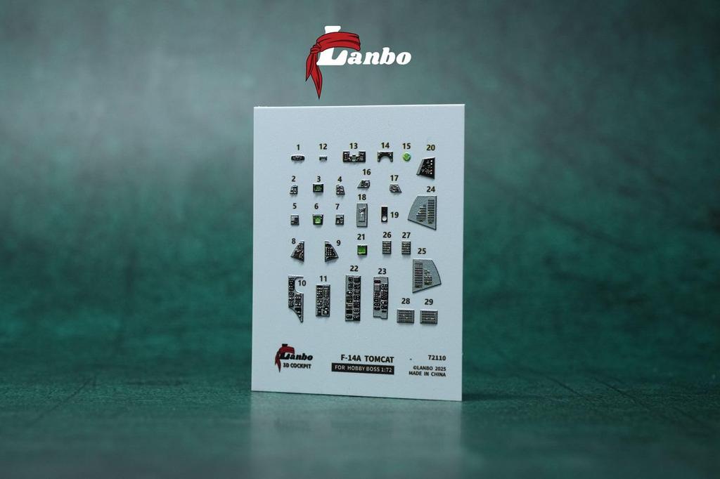 Lambo Models 1/72 F-14A Innenraum 3D-Abziehbild (für Hobby Boss) Plastikmodell Abziehbild LNB72110 (Flugzeug)