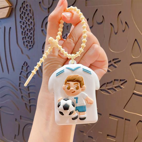 1/4Pcs Football Jersey Squeeze Toy, Stress Relief Soccer T-shirt Toy, Football Themed Backpack Charm Decor Keychain Pendant, Souvenir Gifts for