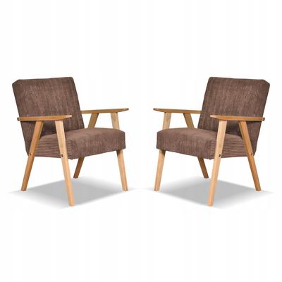 Armchair PRL Set Retro Vintage SOLER Family Furniture Brown Corduroy Anafi
