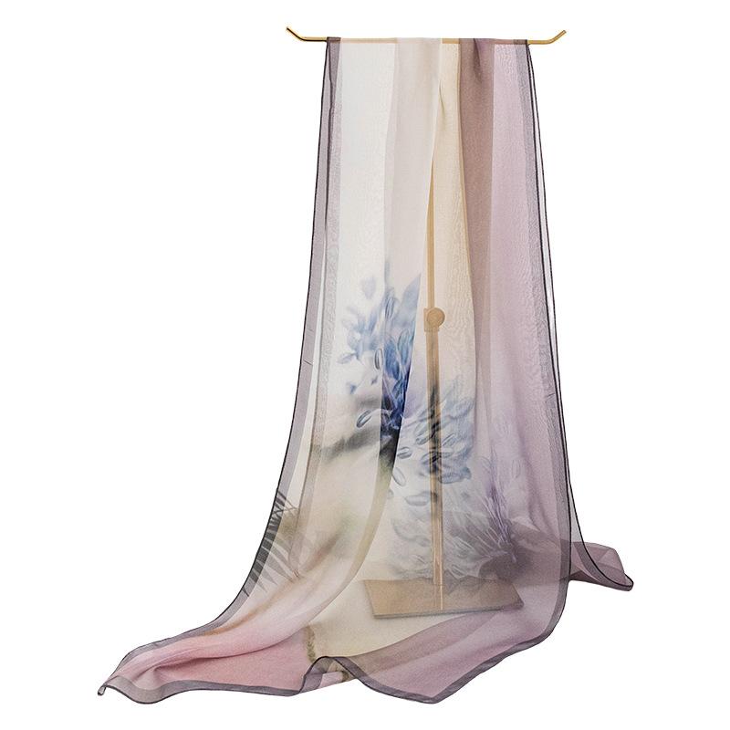 mulberry silk sunscreen shawl classic gradual change scarf sunscreen printed  scarf advanced sense