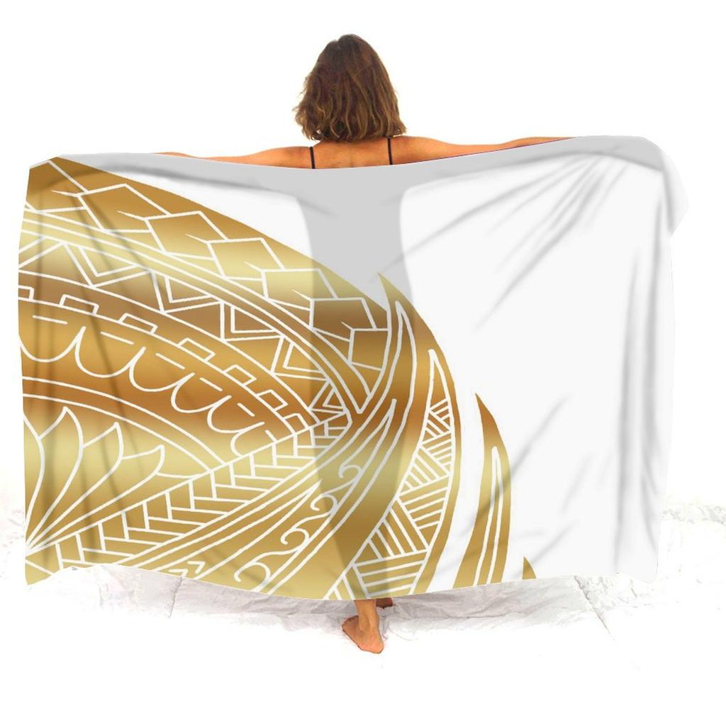Soft And Comfortable Fabric Summer Beach Holiday Sun Sarong All-In-One Cover Coat Polynesian Print Tailored Women'S Sarong