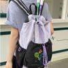 Cartoon Puppy Sport Racket Storage Backpack Lightweight Nylon Fitness Shoulder Bag Tote Bag Tennis Drawstring Fitness Bag