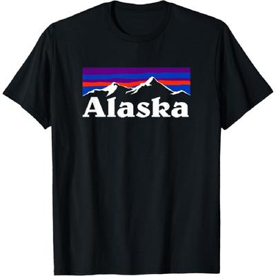 T-shirt Alaska Rétro Vintage Montagnes & Plein Air État Sauvage(2)