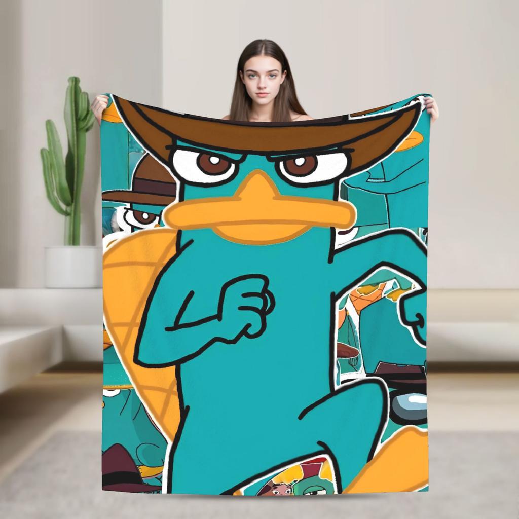 Perry the Platypus Warm Blankets Boy Girl Plush Throw Blanket Fashion Home Decor Flannel Bedspread Sofa Bed Cover