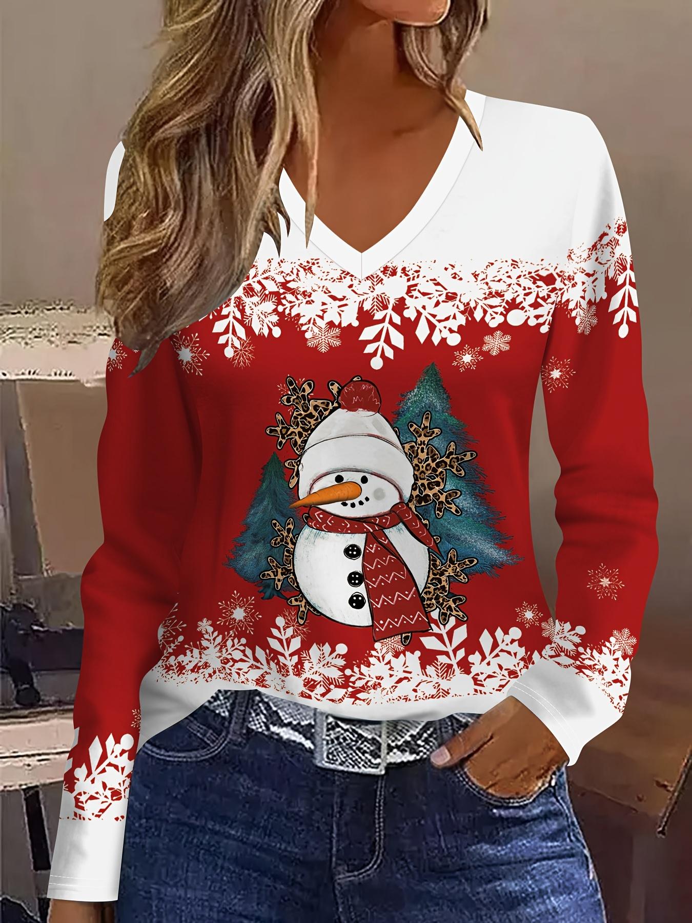 

Дышащая футболка с длинным рукавом и V-образным вырезом на рождественскую тематику, полностью принтованная графикой рождественской елки XL