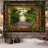 Christmas Tree Tapestry Christmas Gift Fireplace Snowflakes Santa Claus Winter Farmhouse Decoration Kitchen Wall Blanket