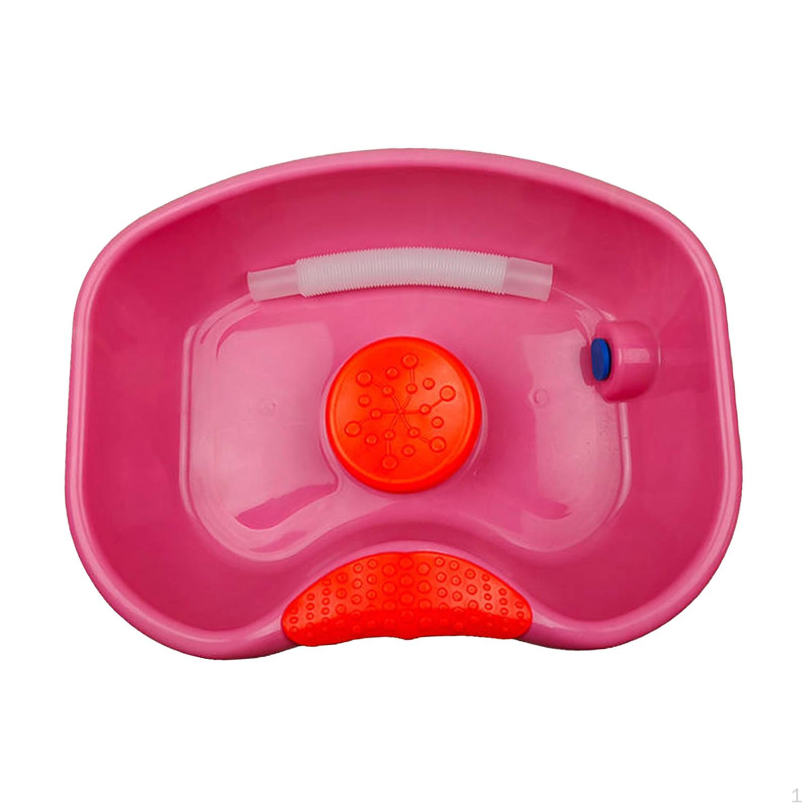 

Прикроватная раковина для мытья волос, легкая ванна для мытья с обратным ходом и шлангом для салона красоты розовый