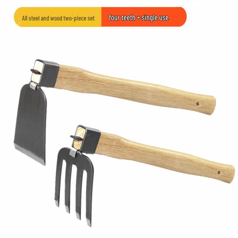 Compact Manganese Steel Hoe Set for Planting, Weeding, and Soil Loosening