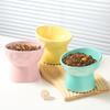 Anti Tipping Pet High Foot Bowl Slanted Mouth Pet Drinking Feeder  Neck Protection
