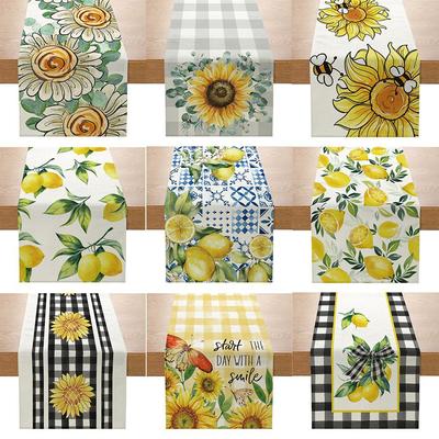 Tovaglia da tavolo stampata con bandiera della serie Girasole, decorazione per la casa, cucina e tavolo