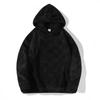 Men Hooded Sweater Fall and Winter New Foreign Trade Slim Round Neck Long Sleeved Square Plaid Casual Windbreaker Male Clothes