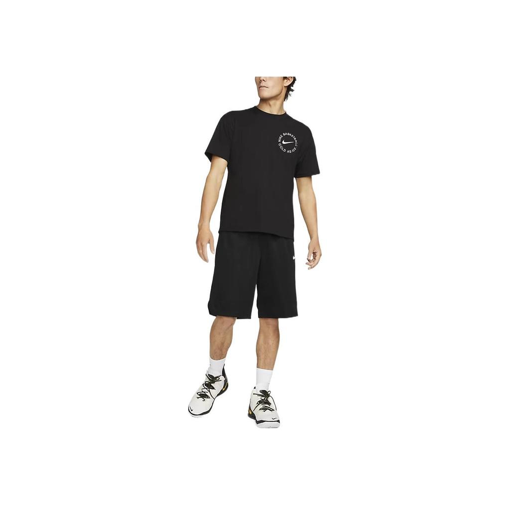 Nike Logo Print Elastic Waist Sport Straight Fit Mid-Rise Casual Shorts Men Bottoms Black AJ3915-010