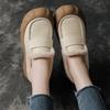 The first layer of cowhide velvet muffin thick-soled leather cotton shoes is fashionable and versatile. Winter warm and non-slip mother shoes
