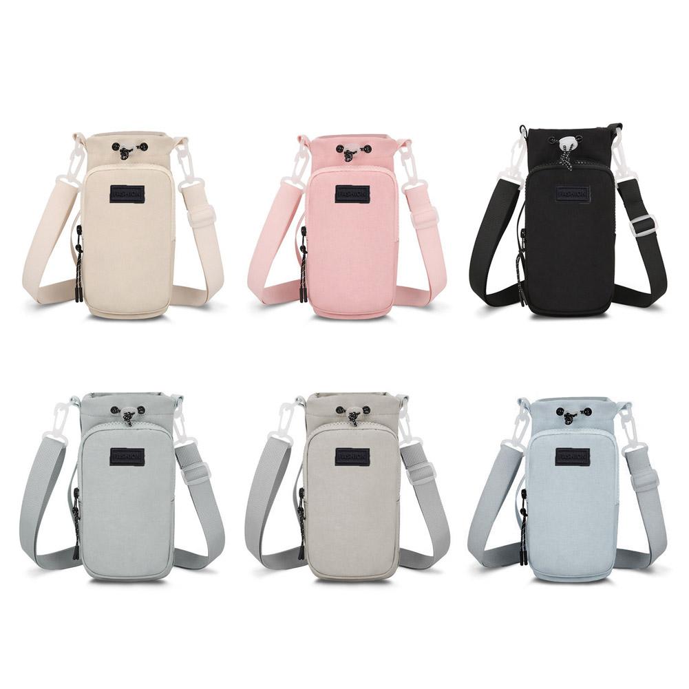 High-end Shoulder Strap Water Bottle Carrier Bag Front Opening Bottle Holder Adjustable Large P S7E6