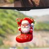 Santa Car Christmas Acrylic Pendants Cartoon Design Auto Decoration Festive