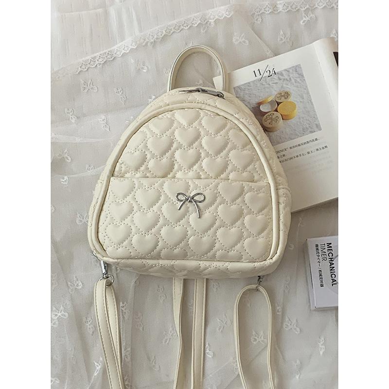 Korean Version of Fashionable Girlish Portable Small Bag 2025 New Love Embroidered Thread Backpack Casual Schoolbag