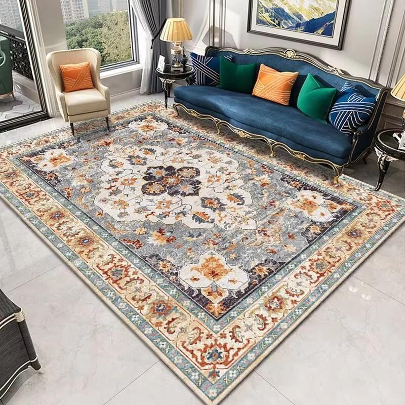 Retro Persian Ethnic Carpets Turkish Rugs for Living Room Bedside Bedroom Vintage Floor Mats Entrance Doormat Carpet Large Rug