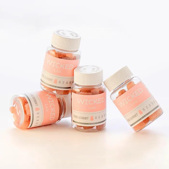 Wicked Lab Pink Gummy Bear 1 Flasche Hochkonzentriertes Biotin Multivitamin Gemüse Vegan Gelee (40 Gummibärchen)