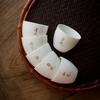 Suet jade teacup ceramic master cup white porcelain kung fu teacup tea single cup anti-scalding household tea set tea cup