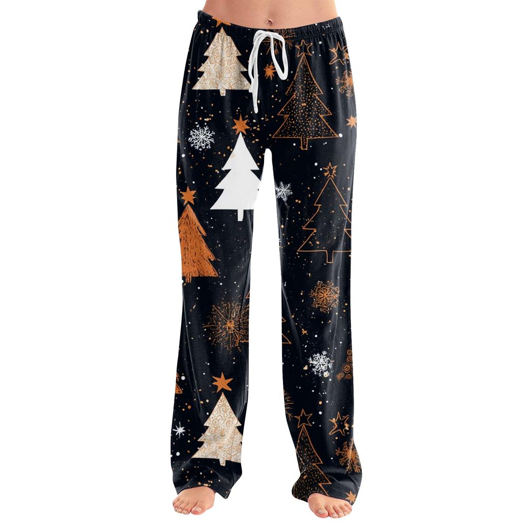 Women's Casual Loose Fit Christmas Printed Pants for Holiday