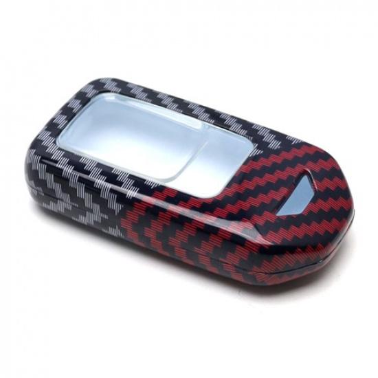 Black/Red Carbon Pattern Hard Key Cover For Honda Accord Civic CR-V HR-V Odyssey