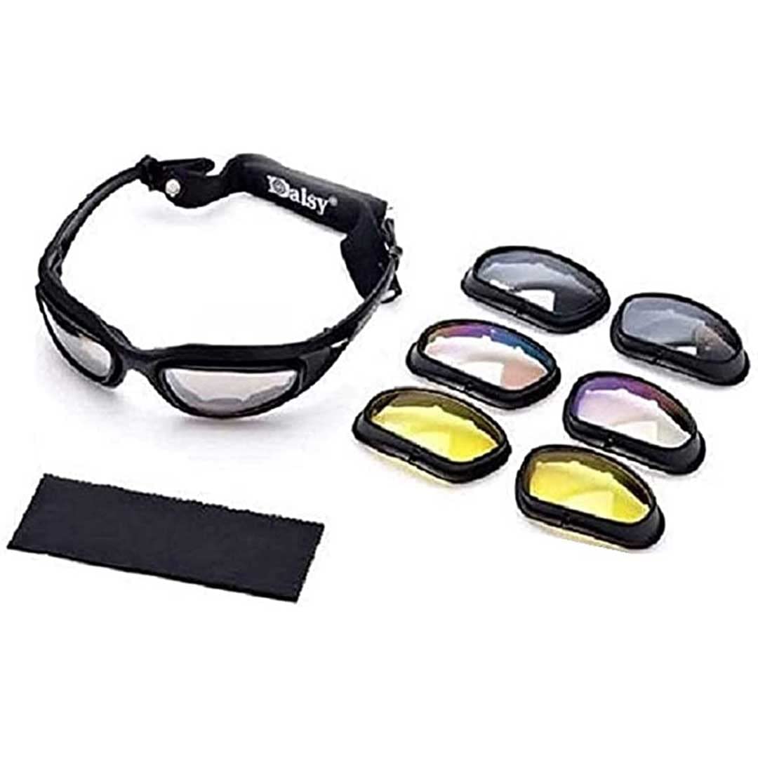 

AiO JAPAN Daisy C5 Polarized Military Sunglasses, Set of 4, Shooting Glasses, Airsoft, Outdoor, UV Protection