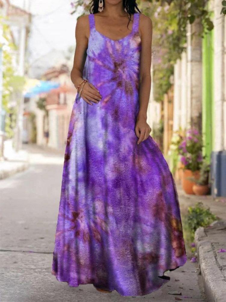 2025 Bohemian Off Shoulder Strapless 3D Tie Dye Dress